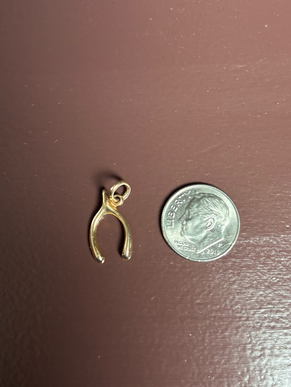 Vintage Gold Wishbone Charm